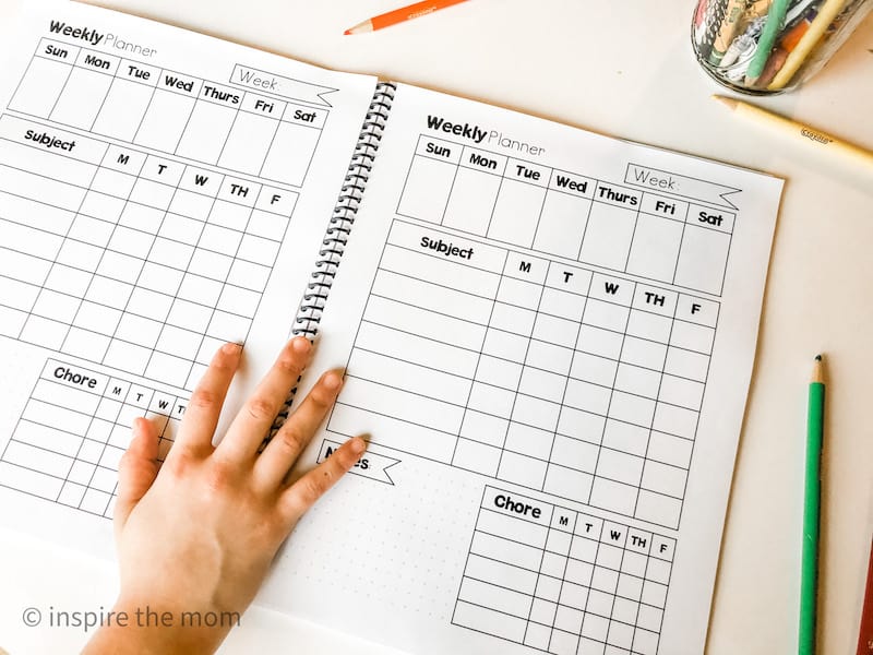 free homeschool student planner daily spread
