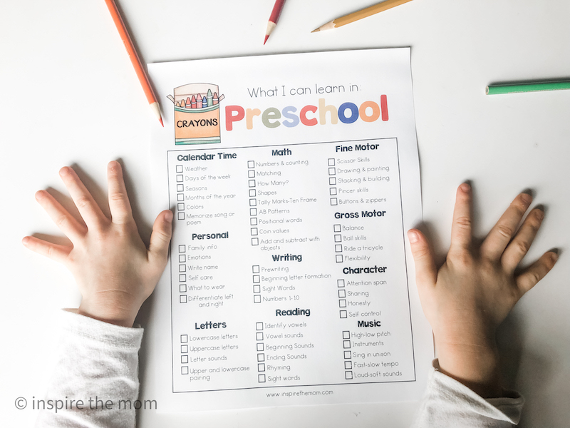 things your preschooler can learn at home - preschool at home list - inspire the mom