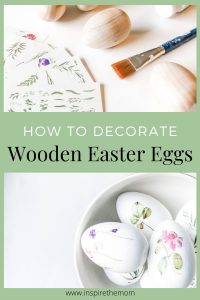 wooden Easter egg pin