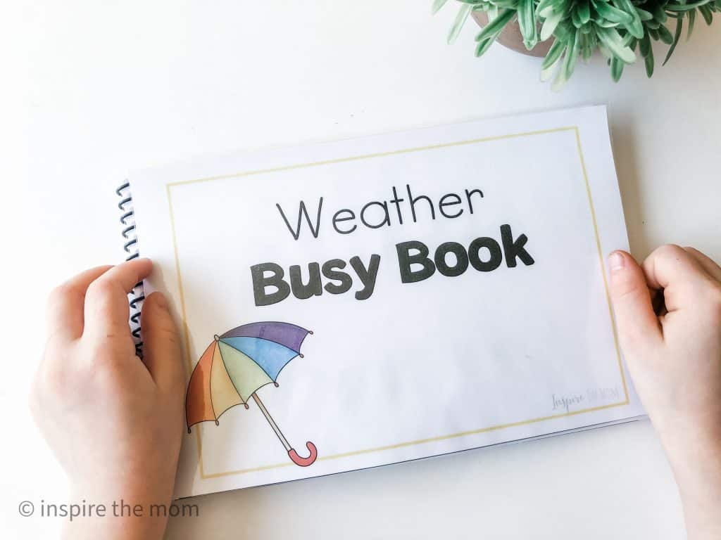 Printable weather busy book cover