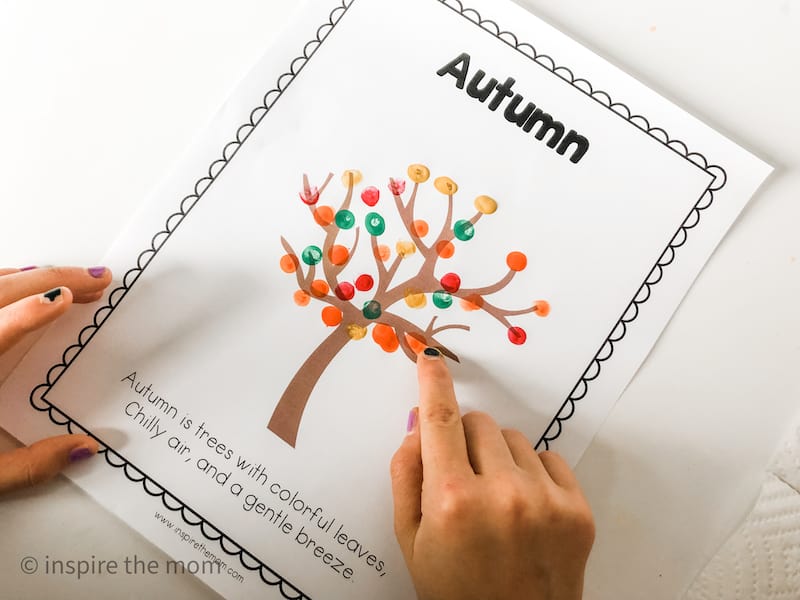 seasonal tree craft autumn page