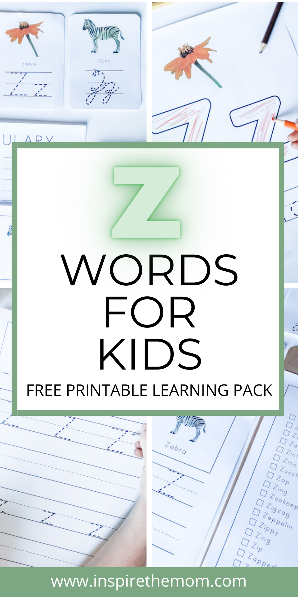 Z Words for Kids Inspire the Mom