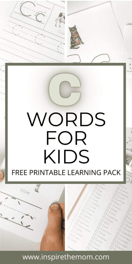c words for kids plus free learning pack  pin - inspire the mom
