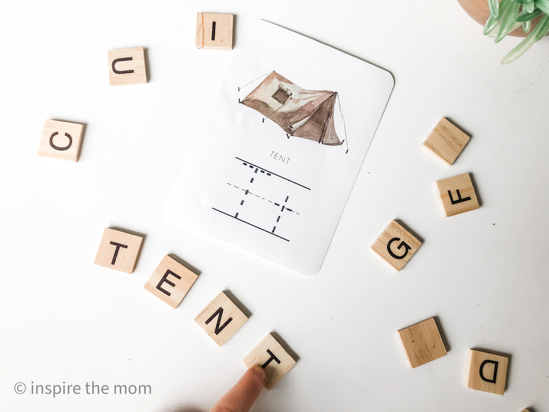 t words for kids spelling activity with letter tiles - inspire the. mom