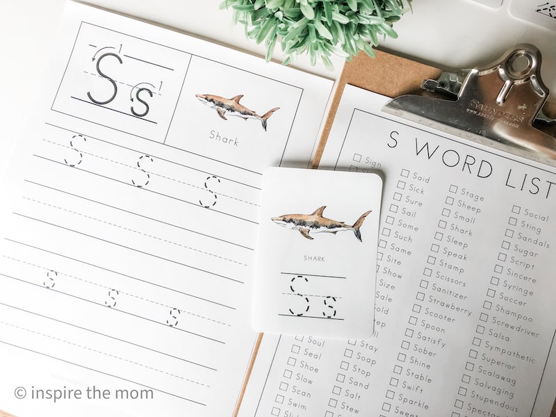 s words for kids handwriting pages - inspire the mom