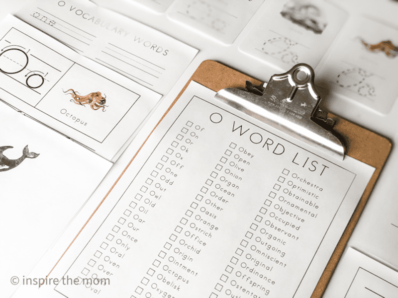 Objects that start with O printables - inspire the mom