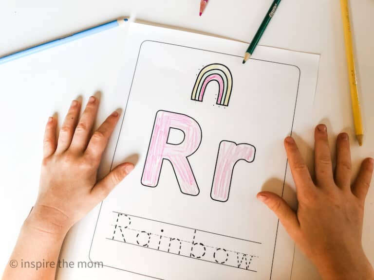 Letter R Worksheets - R Rainbow preschool page. www.inspirethemom.com