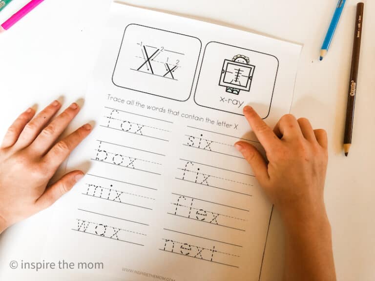 Letter X, Y, and Z Worksheets for Kids