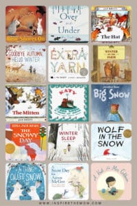 Short winter books for bedtime reading for ages 2-8. pin (collage)