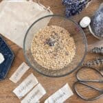 No-Sew Denim Lavender Sachet DIY. Material for the craft. www.inspirethemom.com