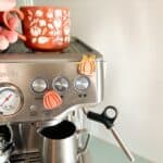 How to make Pumpkin Clay magnets, an easy fall craft. (magnets on esspresso maker) www.inspirethemom.com