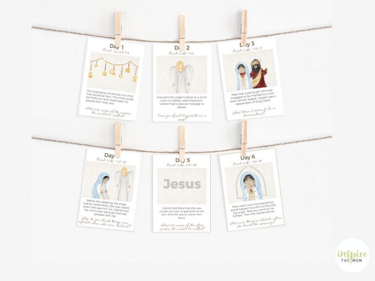 24 Days of Nativity Advent Cards for Kids: A Simple Christmas Tradition. Cover www.inspirethemom.com