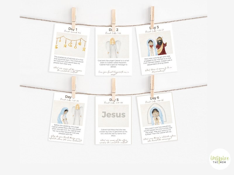 24 Days of Nativity Advent Cards for Kids: A Simple Christmas Tradition. Cover www.inspirethemom.com